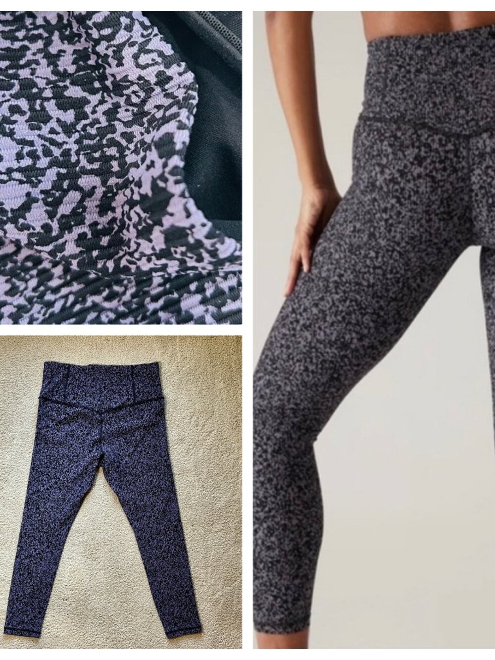 Athleta Elation Rib Tight Leggings Nightfall Purple Black Size L